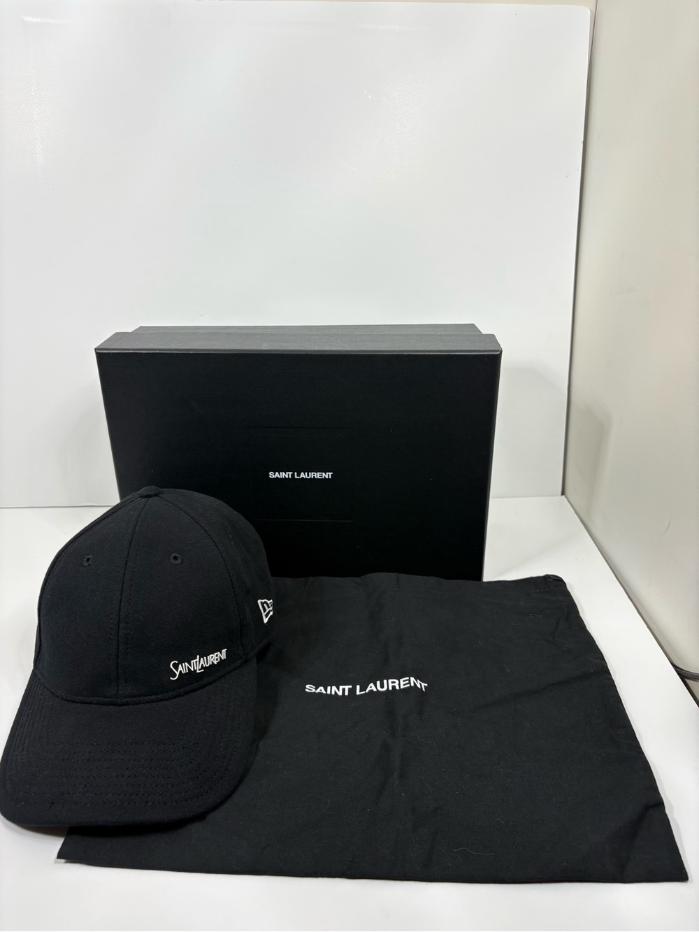 Saint Laurent Black Logo Baseball Cap